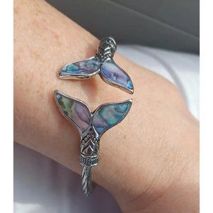 Trendy Beach Cuff Bracelet Womens Silver Metal Nautical Mermaid Jewelry Gift